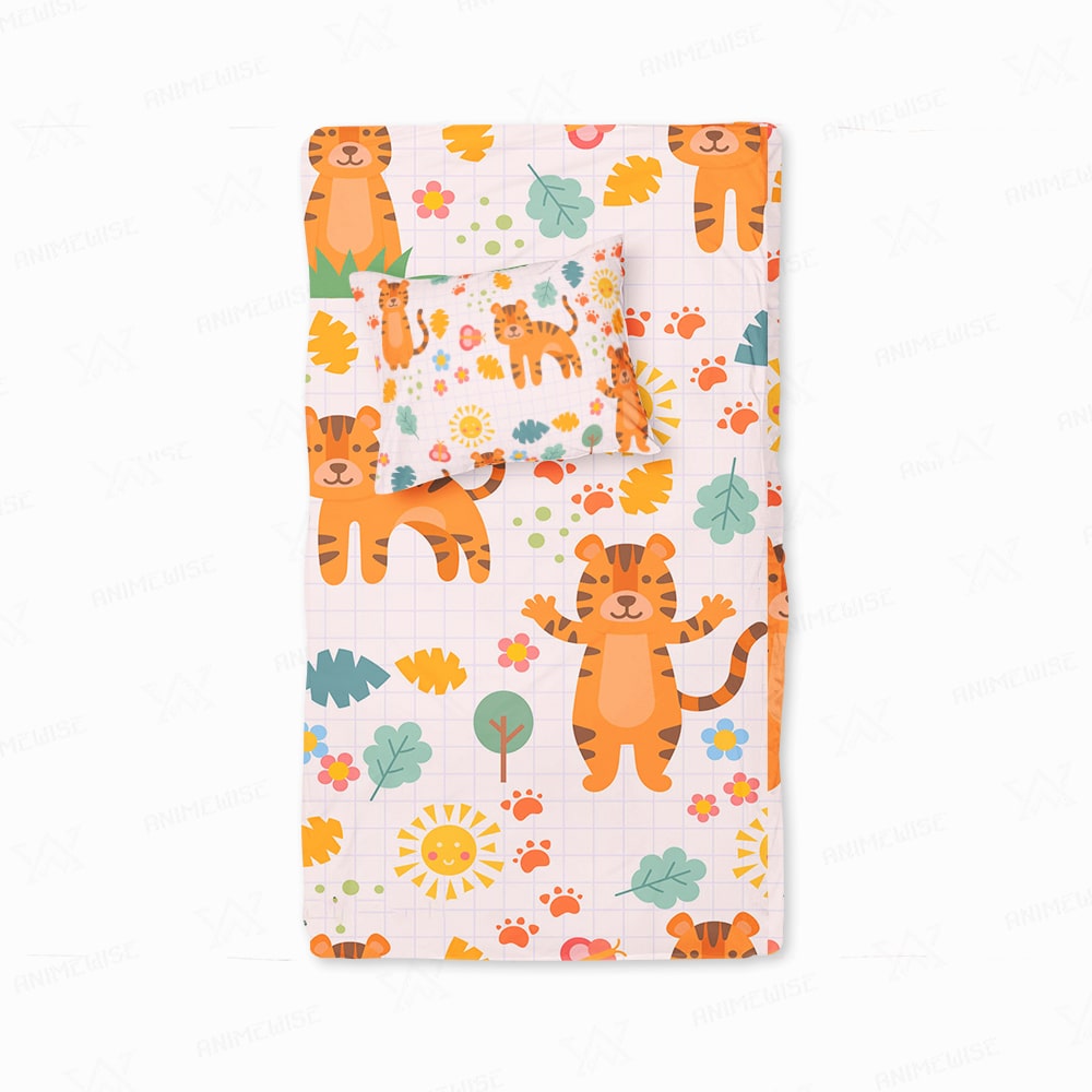 Tiger Cute All Over Brushed Kids Duvet Cover Bedding