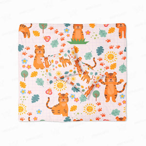 Tiger Cute All Over Brushed Kids Duvet Cover Bedding