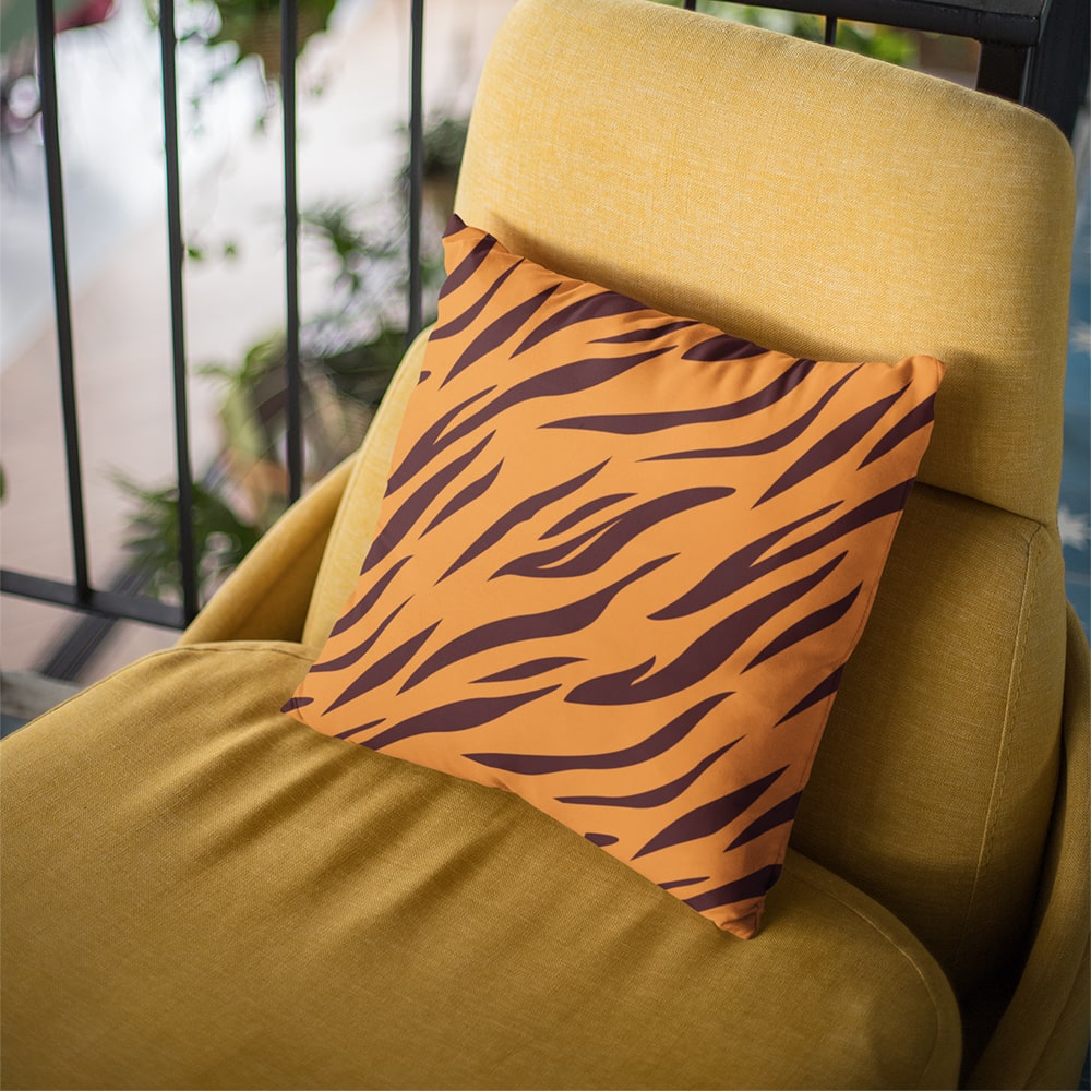 Tiger Skin Pattern Throw Pillow