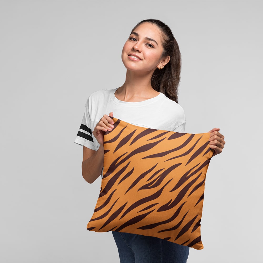 Tiger Skin Pattern Throw Pillow