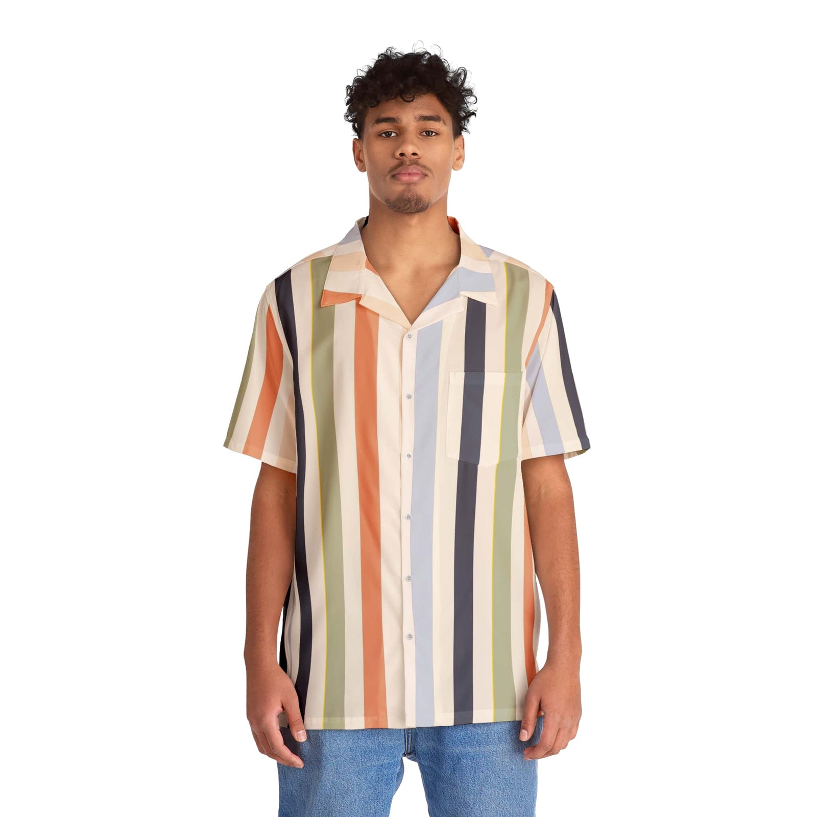 Joy Stripes Pattern Hawaiian Shirt