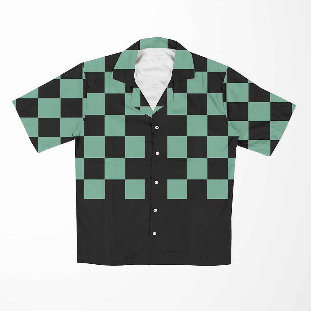 Classic Check Pattern Overlap Demon Slaying Hawaiian Shirt