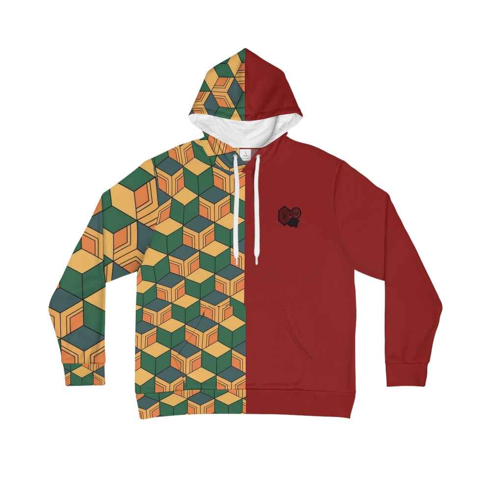 Water Pillar Color Overlap Pattern Pullover Hoodie