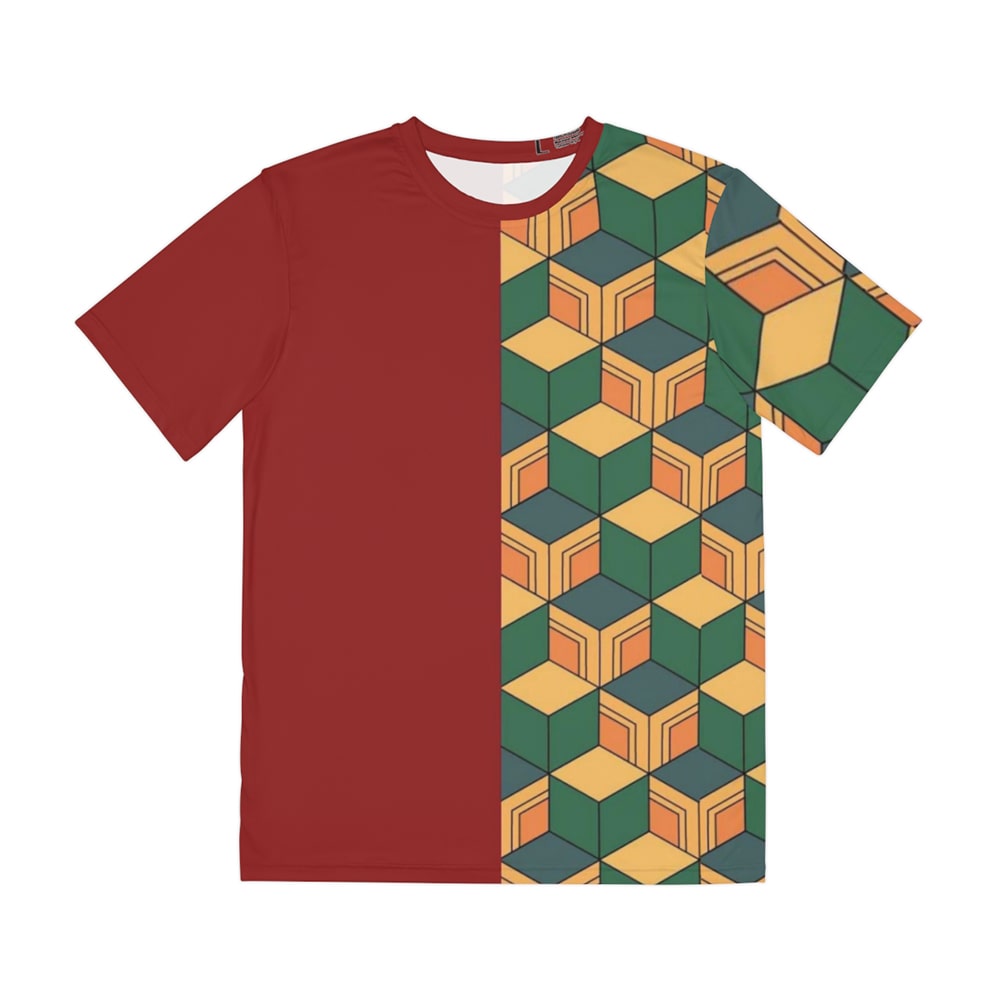 Water Pillar Color Overlap Pattern Shirt