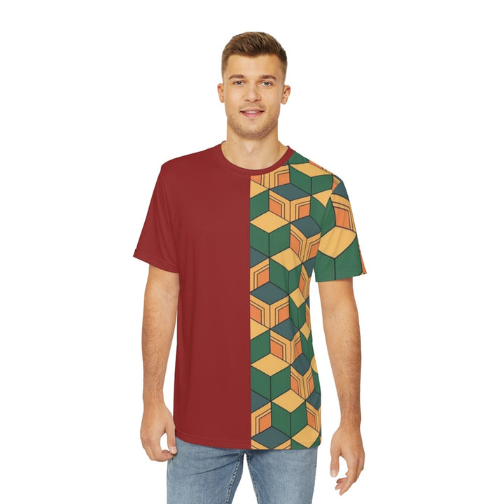 Water Pillar Color Overlap Pattern Shirt