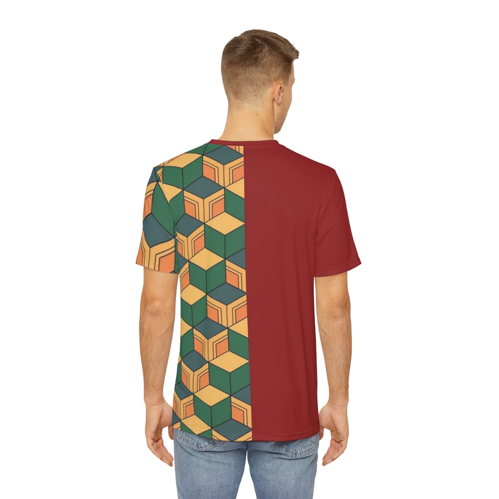 Water Pillar Color Overlap Pattern Shirt
