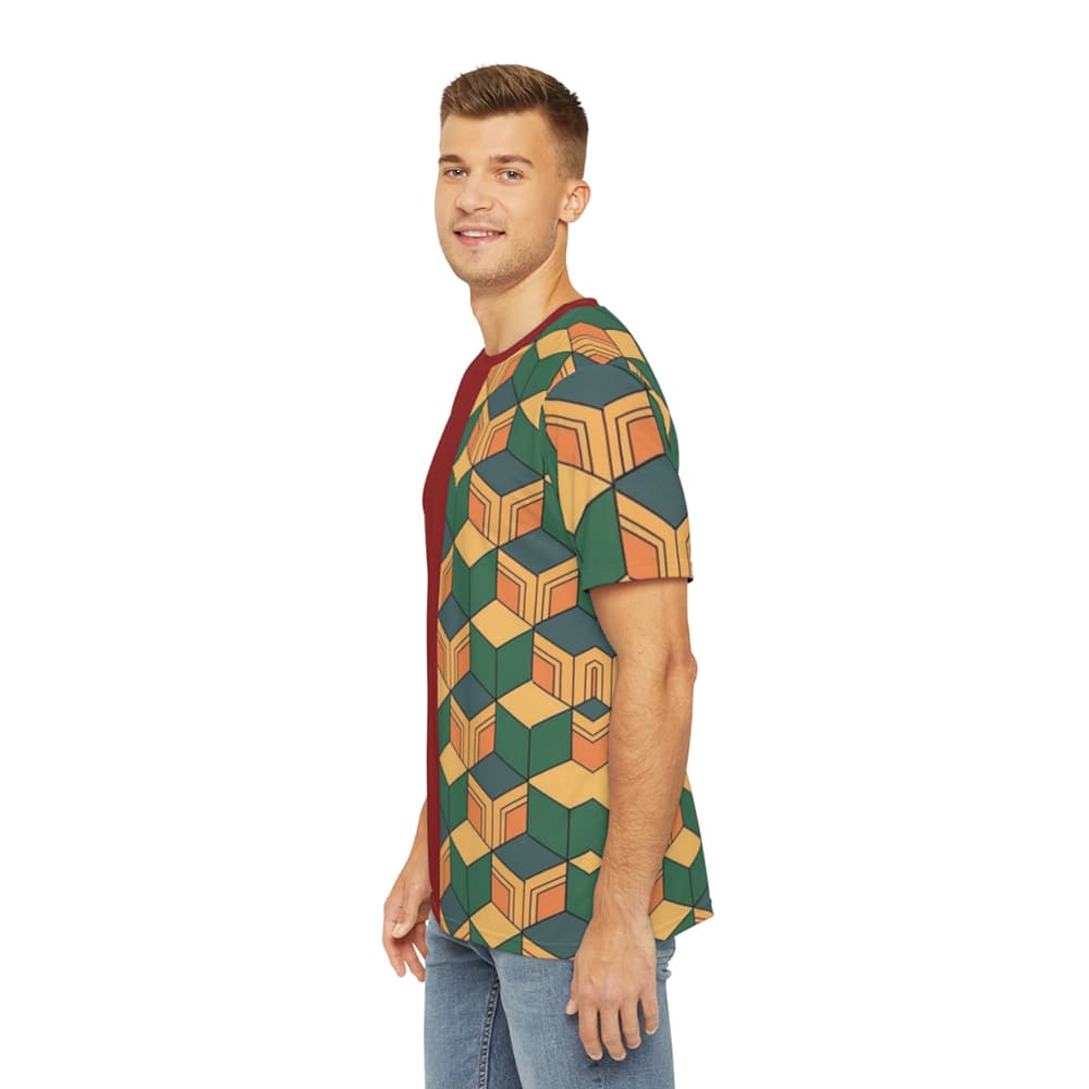 Water Pillar Color Overlap Pattern Shirt