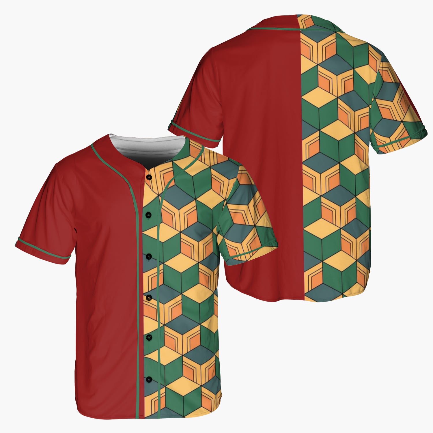 Water Pillar Pattern Baseball Jersey