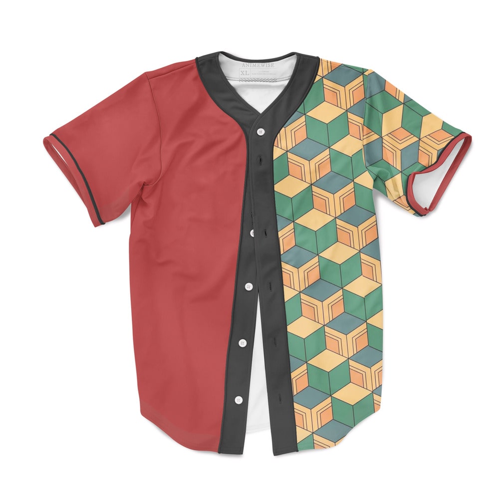 Water Pillar Pattern Baseball Jersey