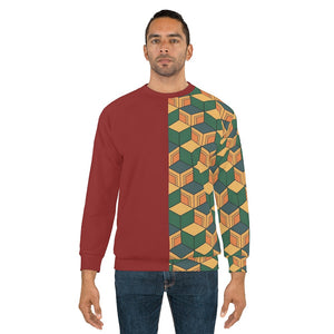 Water Pillar Color Overlap Pattern Sweatshirt