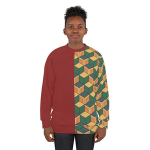 Water Pillar Color Overlap Pattern Sweatshirt
