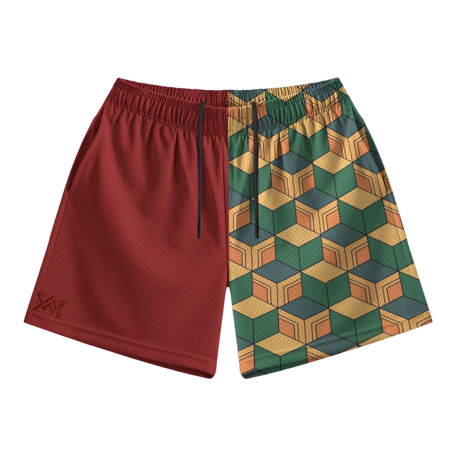 Water Pillar Pattern Mesh Shorts