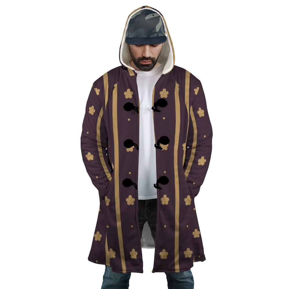 Law Wano Kuni Pattern Hooded Cloak Coat