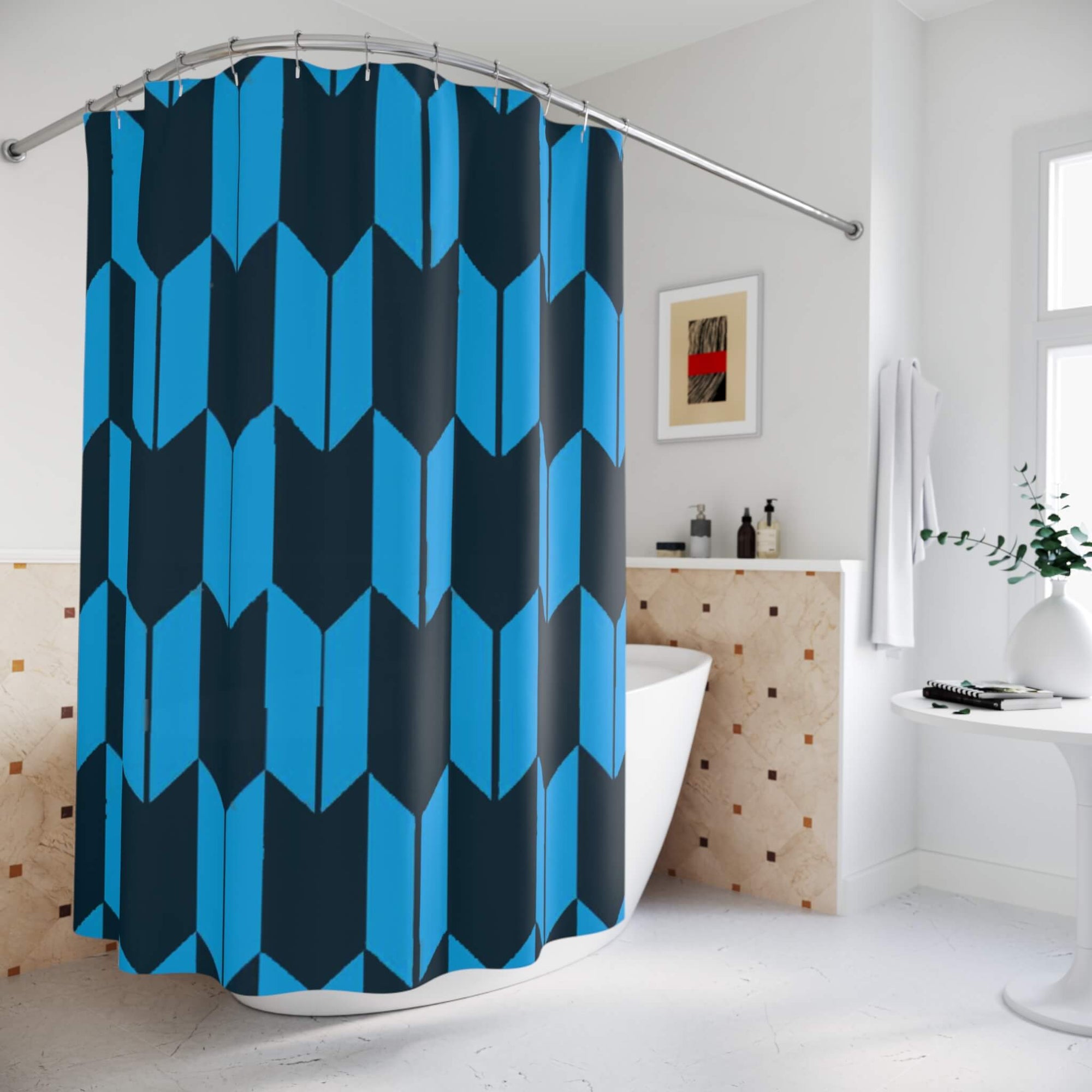 Trapezoid Tessellation  Pattern Shower Curtains