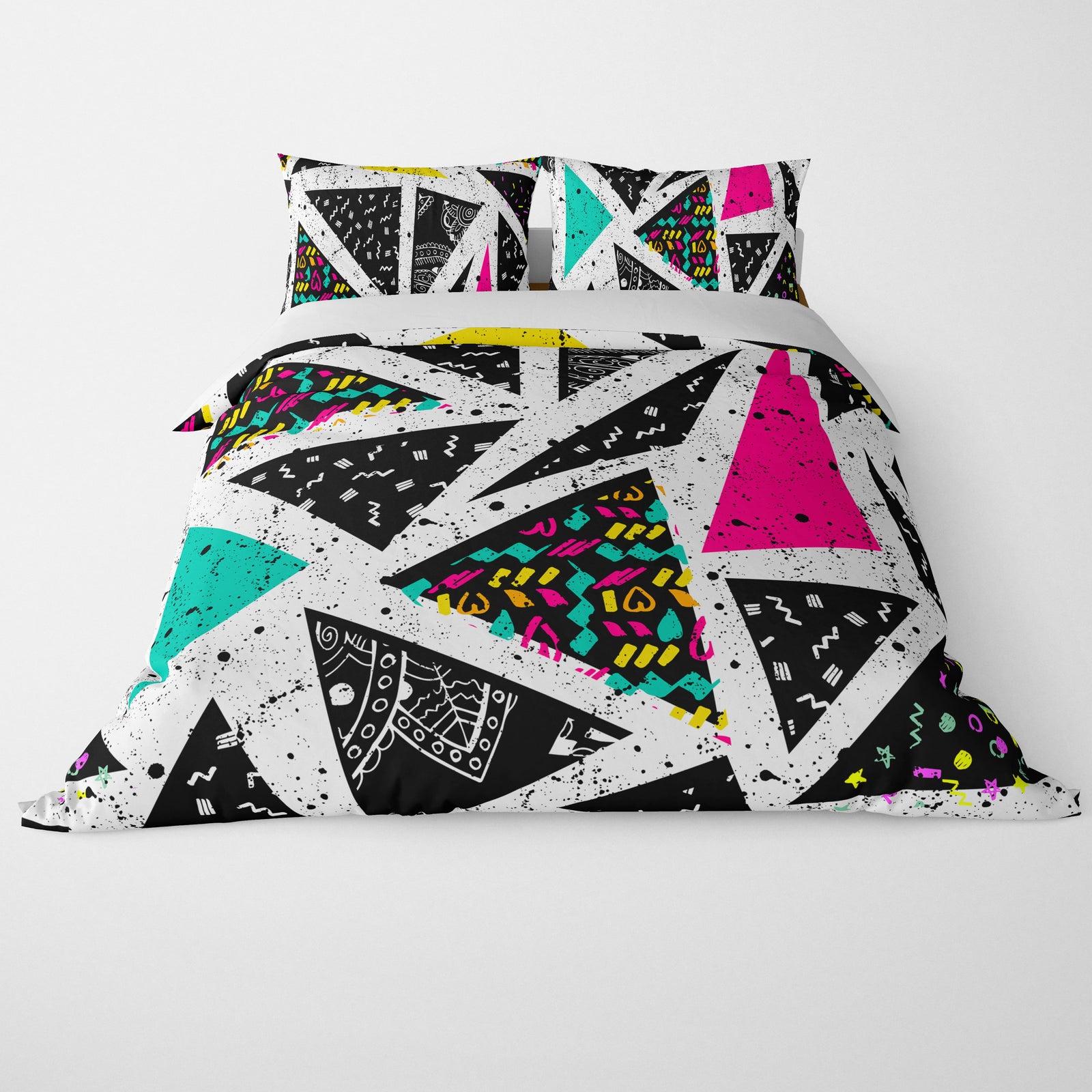 Triangles Glow Abstract Pattern Duvet Cover Bedding