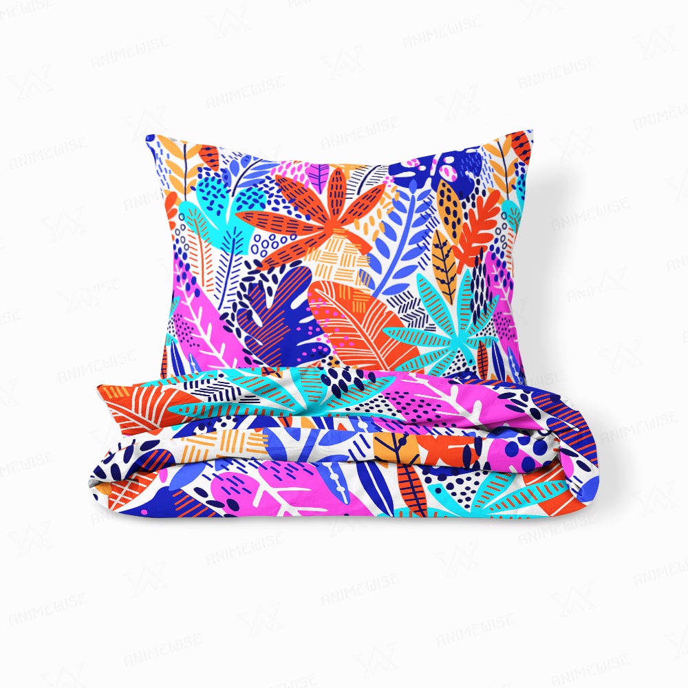 Tropical Leaves Color Blend Duvet Cover Bedding