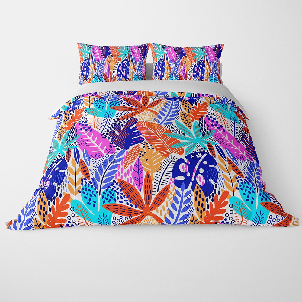 Tropical Leaves Color Blend Duvet Cover Bedding