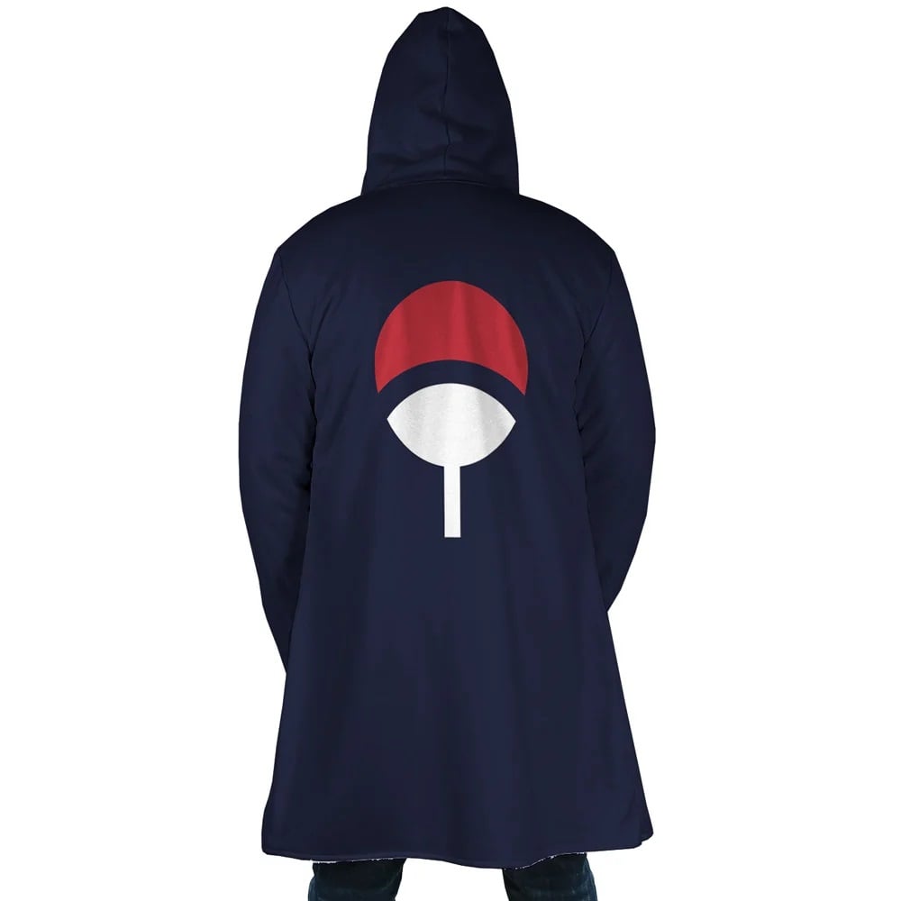 Uchiwa Shinobi Clan Emblem Hooded Cloak Coat