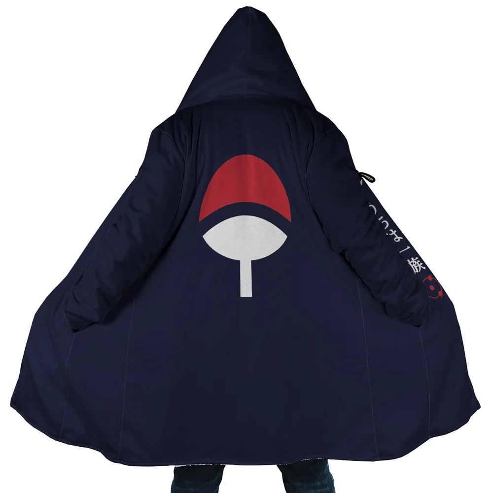 Uchiwa Shinobi Clan Emblem Hooded Cloak Coat