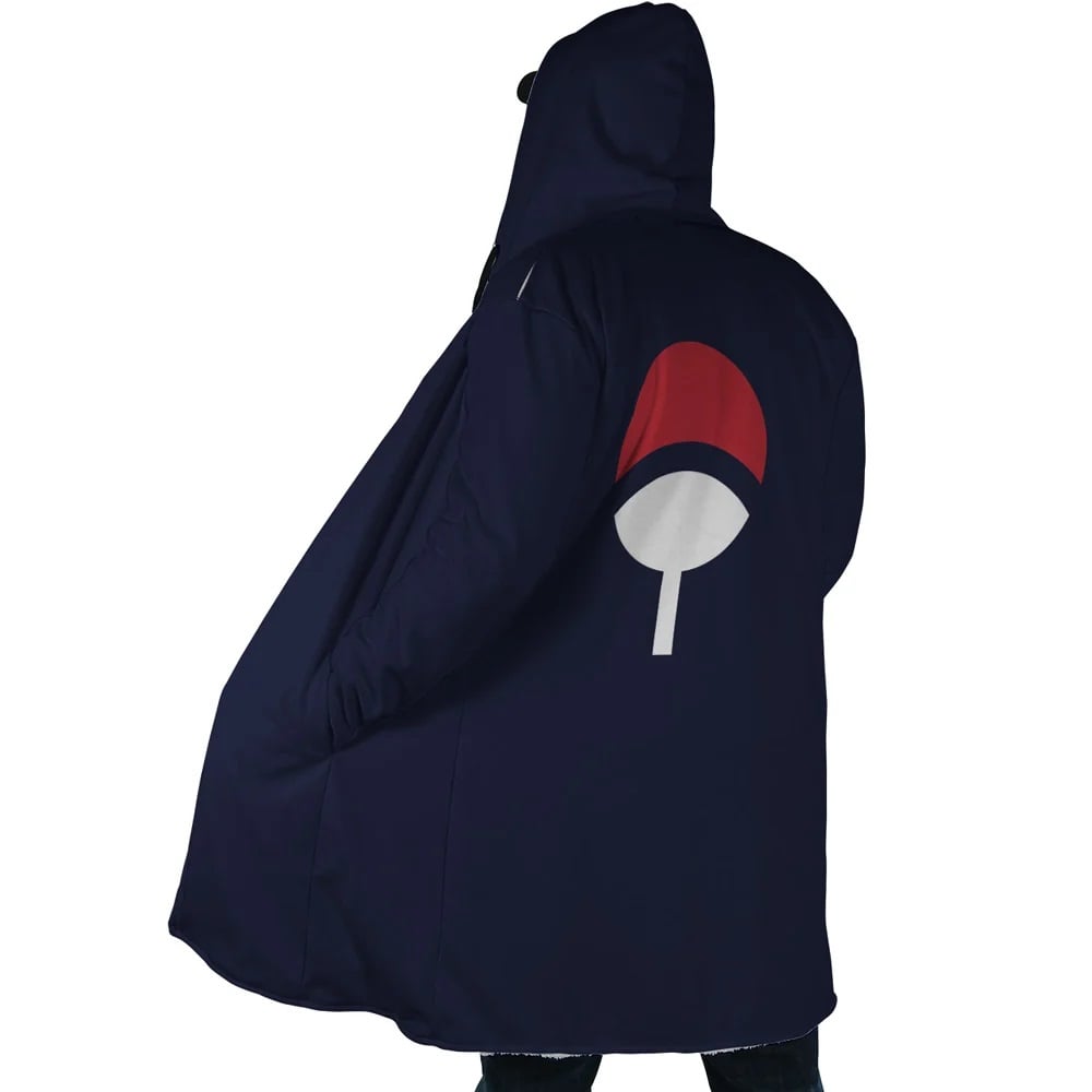 Uchiwa Shinobi Clan Emblem Hooded Cloak Coat