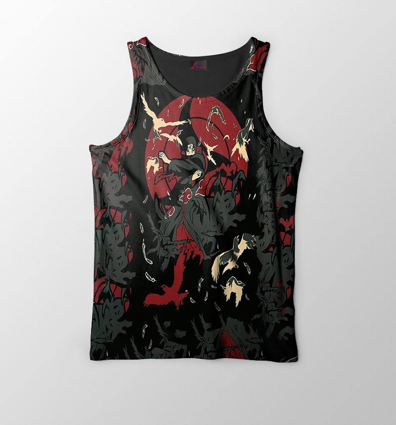 Uchiha Itachi Genjutsu Crow Style Naruto Tank Top