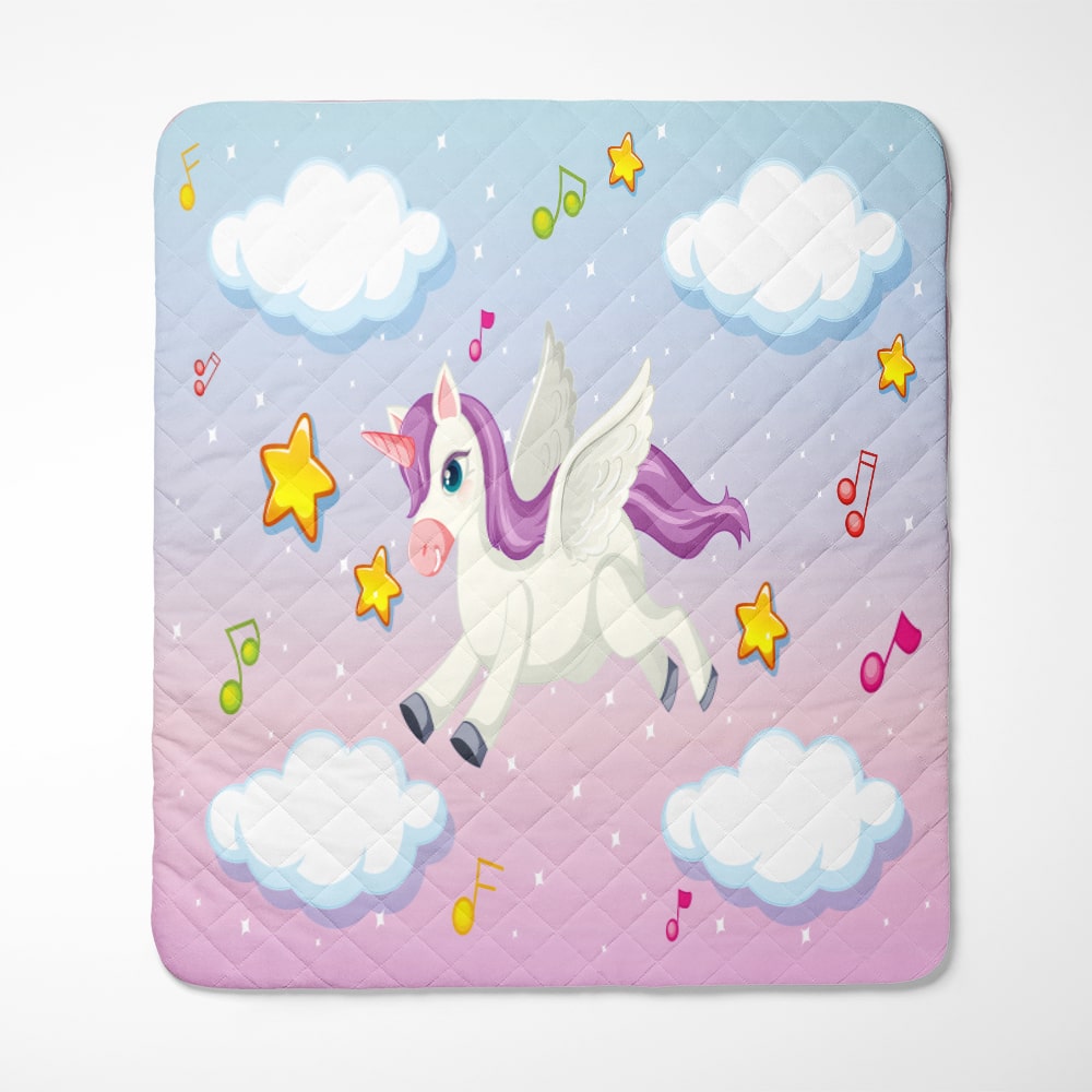 Unicorn At Sky Quilt Bedding