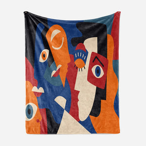Unseen Impact Abstract Faces Blanket