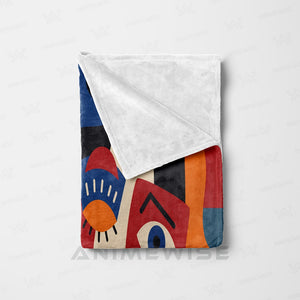 Unseen Impact Abstract Faces Blanket
