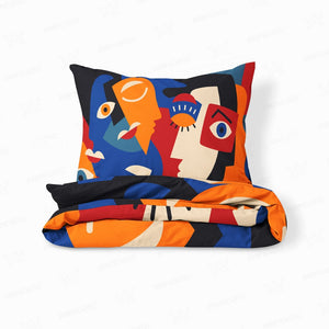 Unseen Impact Abstract Faces Comforter Bedding