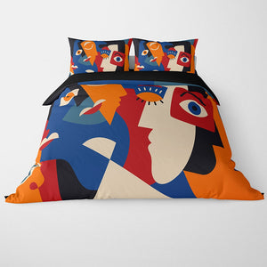 Unseen Impact Abstract Faces Duvet Cover Bedding
