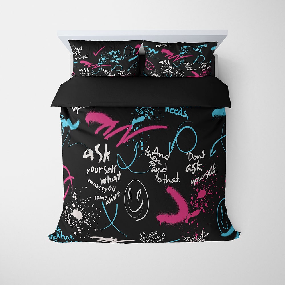 Urban Graffiti Art Quote Comforter Bedding
