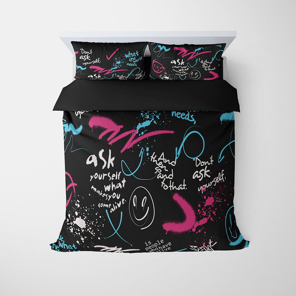 Urban Graffiti Art Quote Comforter Bedding