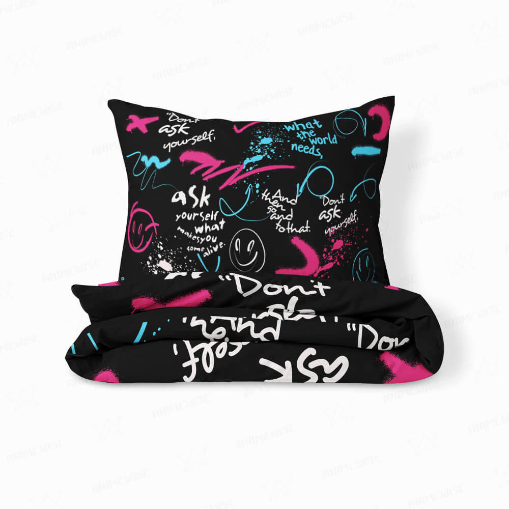 Urban Graffiti Art Quote Duvet Cover Bedding