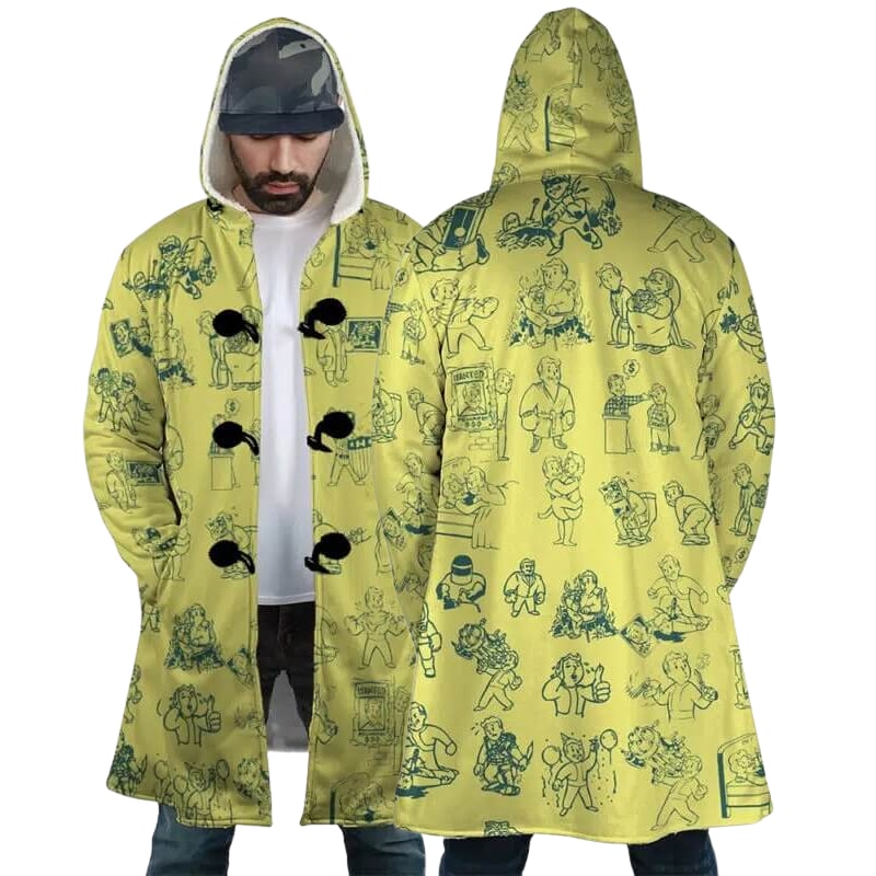 Vault Boy Fallout Hooded Dream Cloak Coat