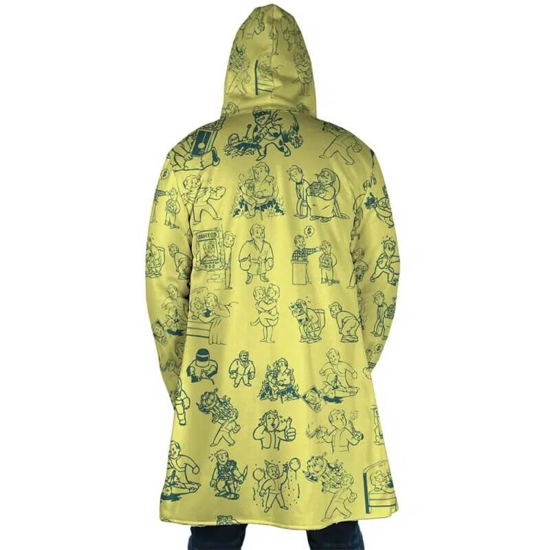 Vault Boy Fallout Hooded Dream Cloak Coat