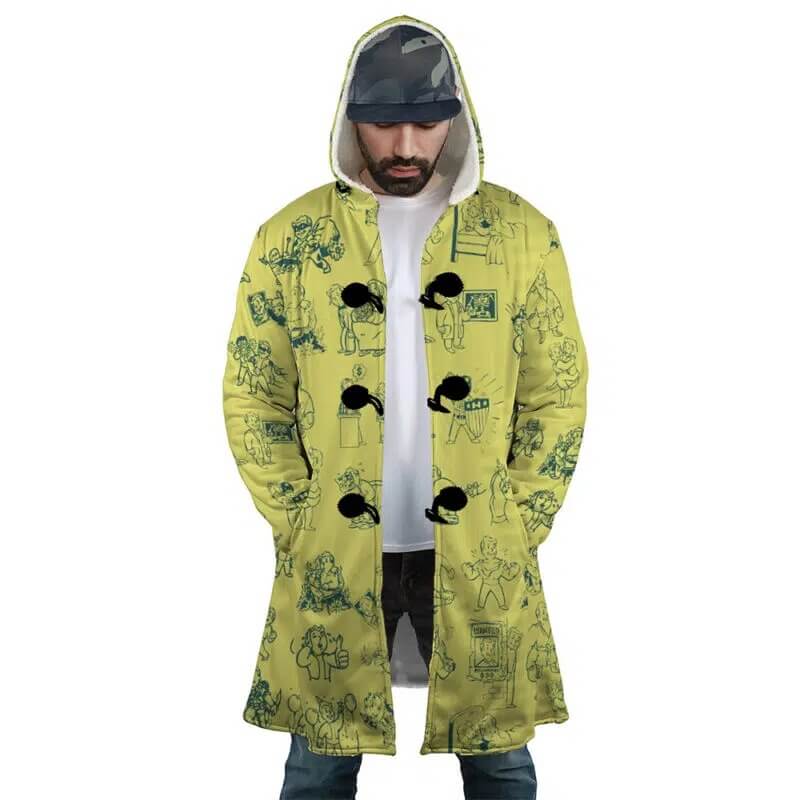 Vault Boy Fallout Hooded Dream Cloak Coat