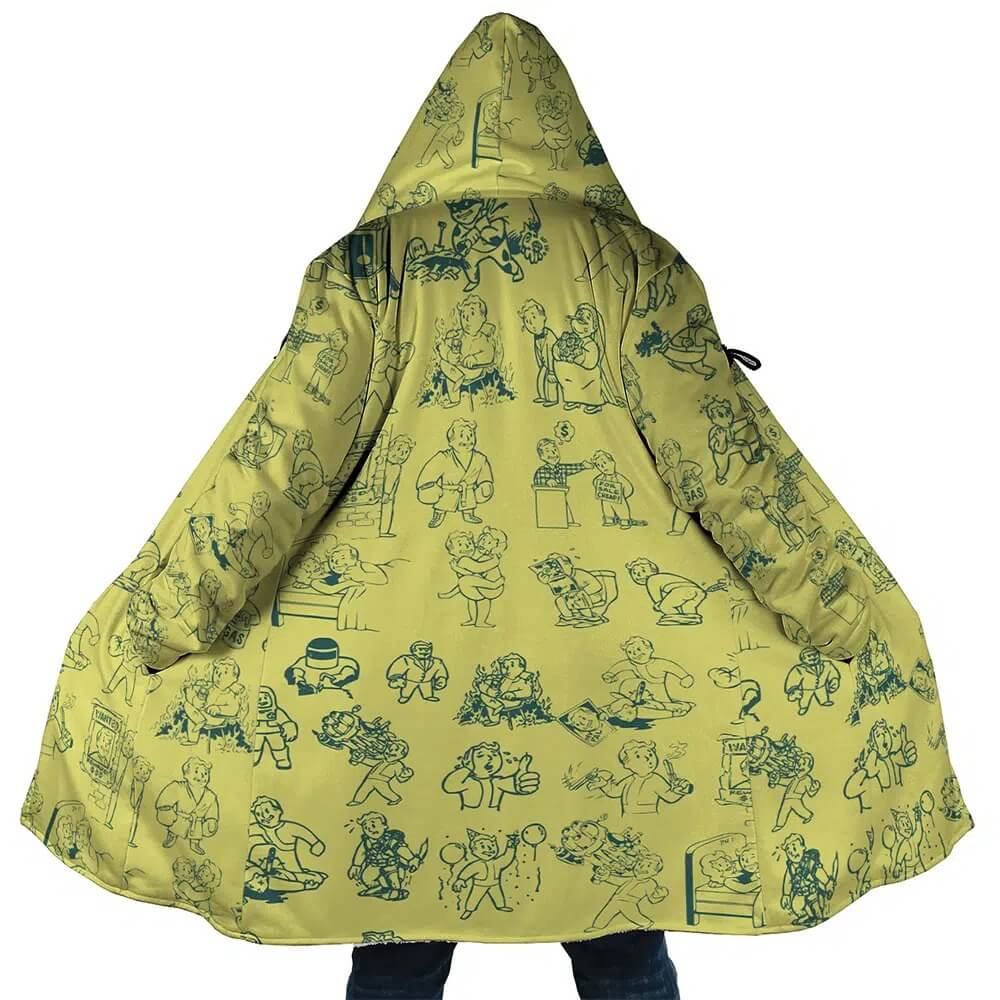Vault Boy Fallout Hooded Dream Cloak Coat
