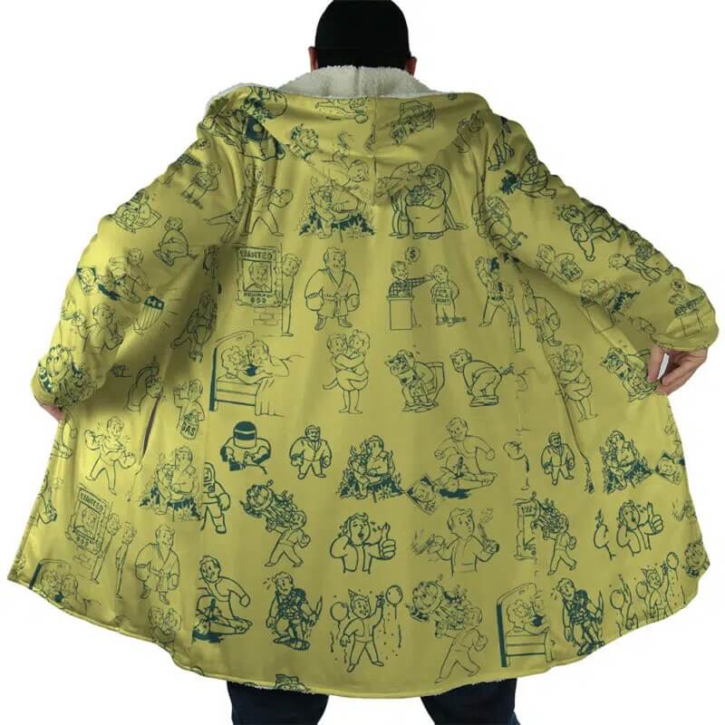 Vault Boy Fallout Hooded Dream Cloak Coat