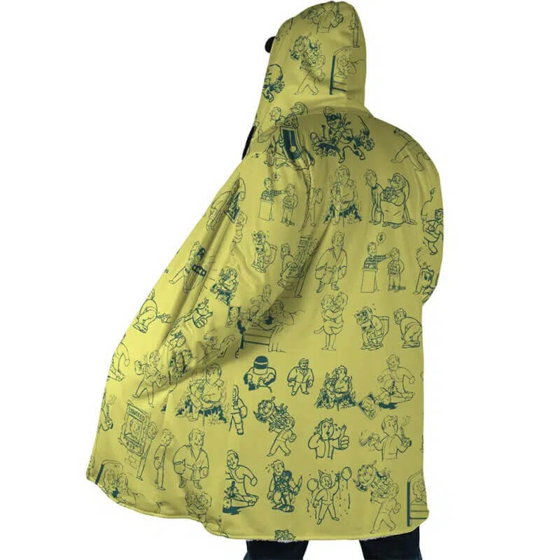 Vault Boy Fallout Hooded Dream Cloak Coat