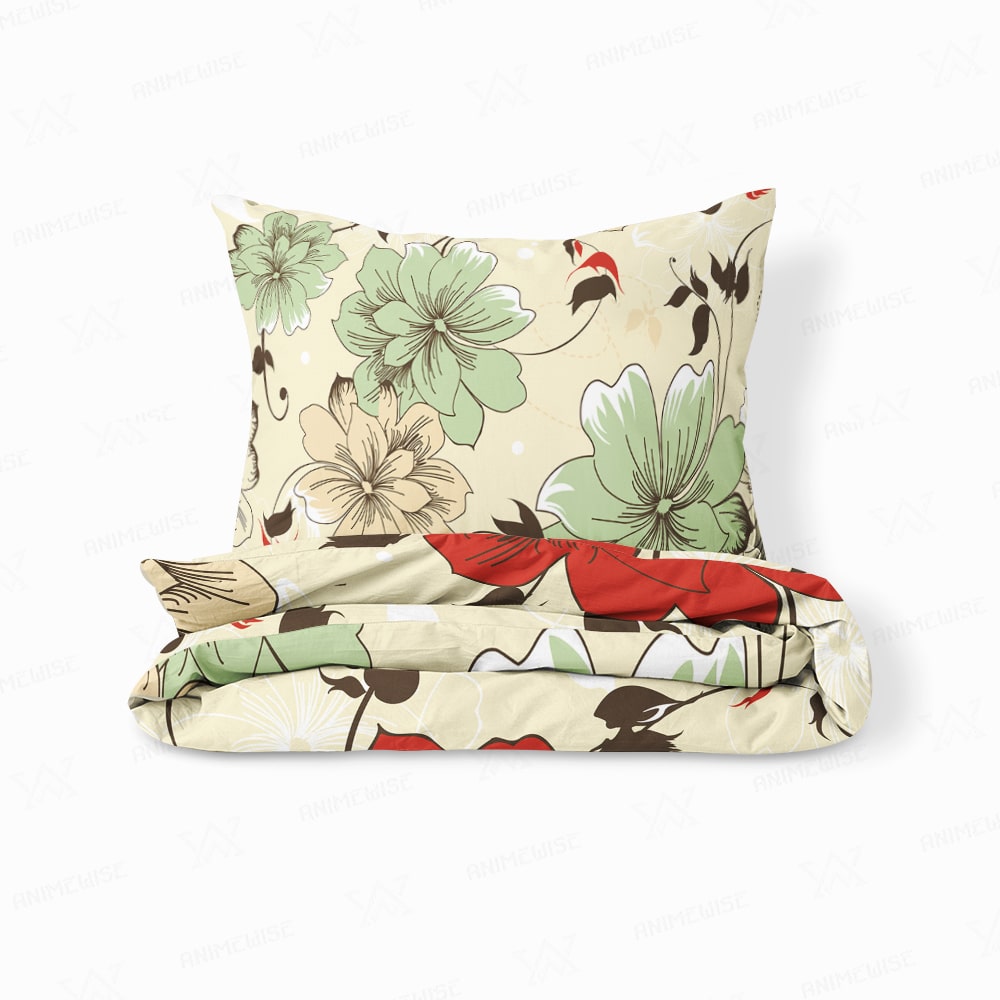 Vintage Floral Double Brushed Duvet Cover Bedding