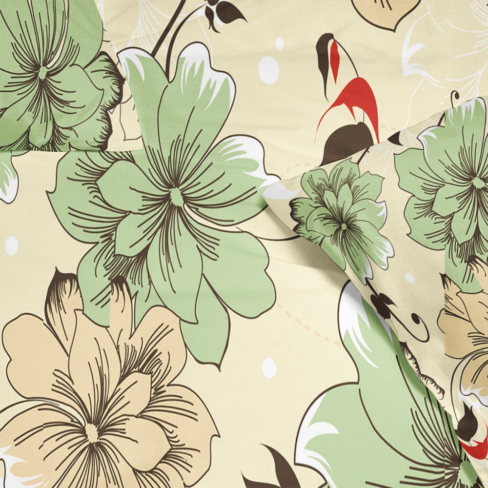 Floral Brushed Duvet Cover Bedding