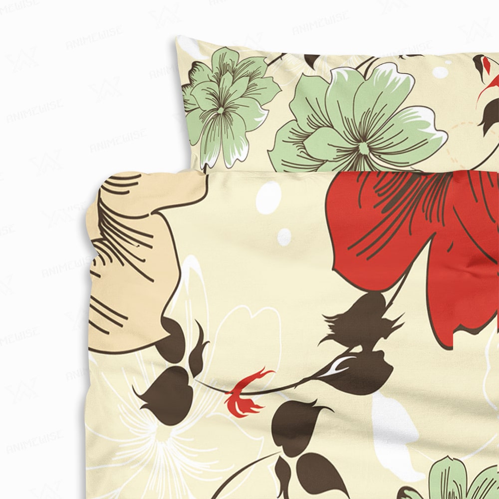 Floral Brushed Comforter Set Bedding