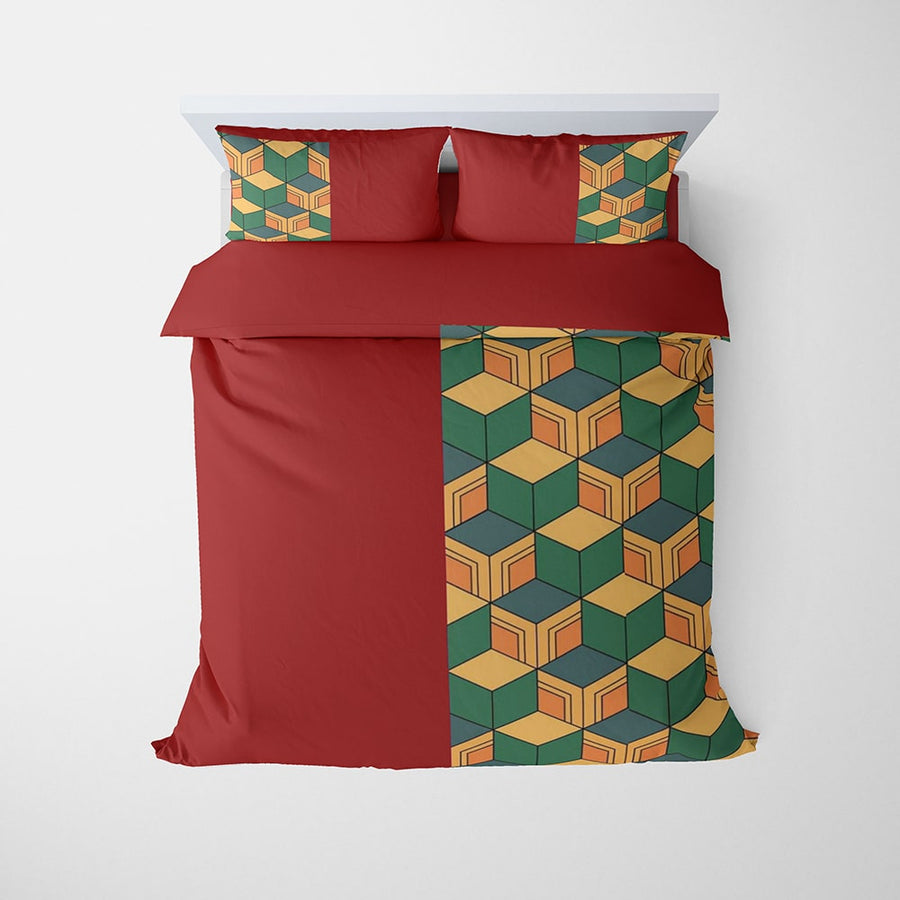 Tomioka Giyu Water Pillar Classic Pattern Demon Slayer Comforter Set Bedding