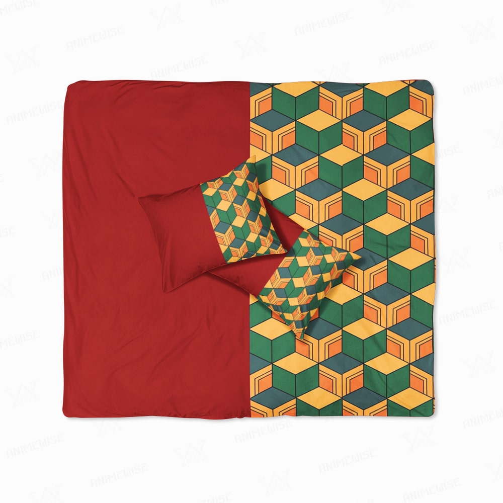 Water Pillar Color Overlap Pattern Duvet Cover Set