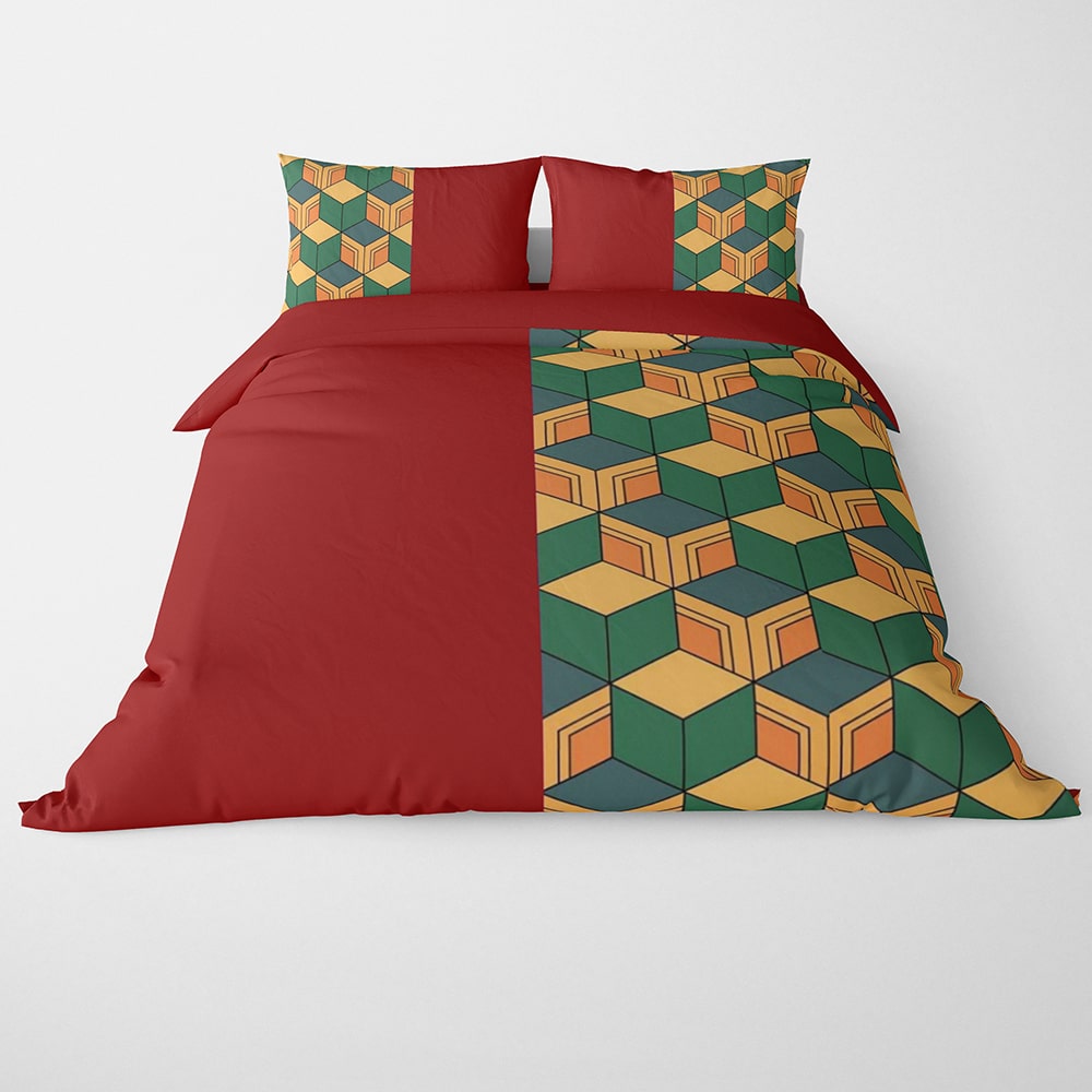 Water Pillar Color Overlap Pattern Duvet Cover Set