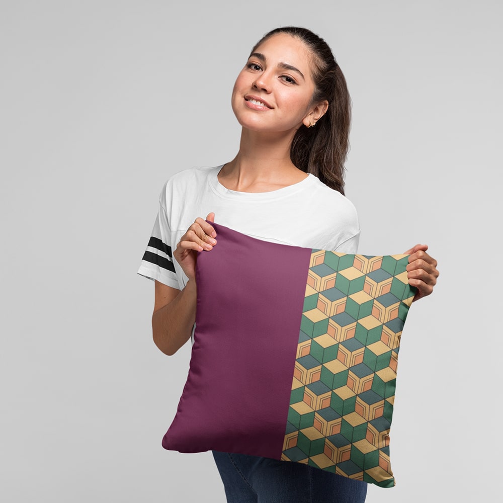 Anime Haori Colors Overlap Pattern Throw Pillow