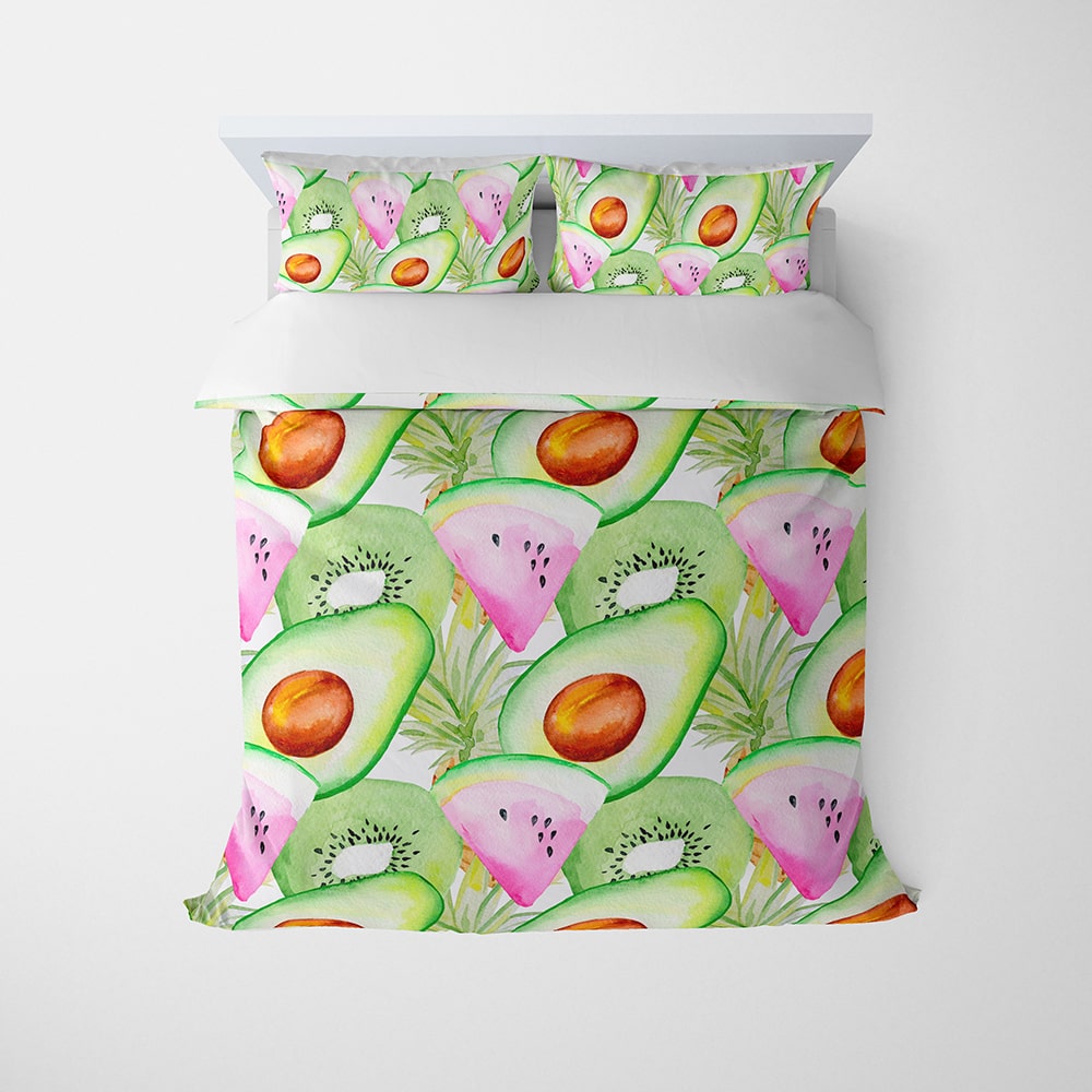 Watermelon Kiwi Brushed Pattern Comforter Comforter Set Bedding