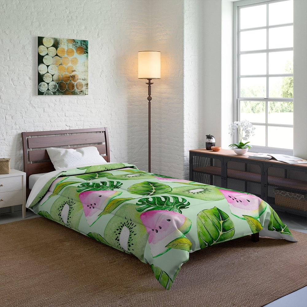 Watermelon Kiwi Brushed Pattern Comforter Set Bedding