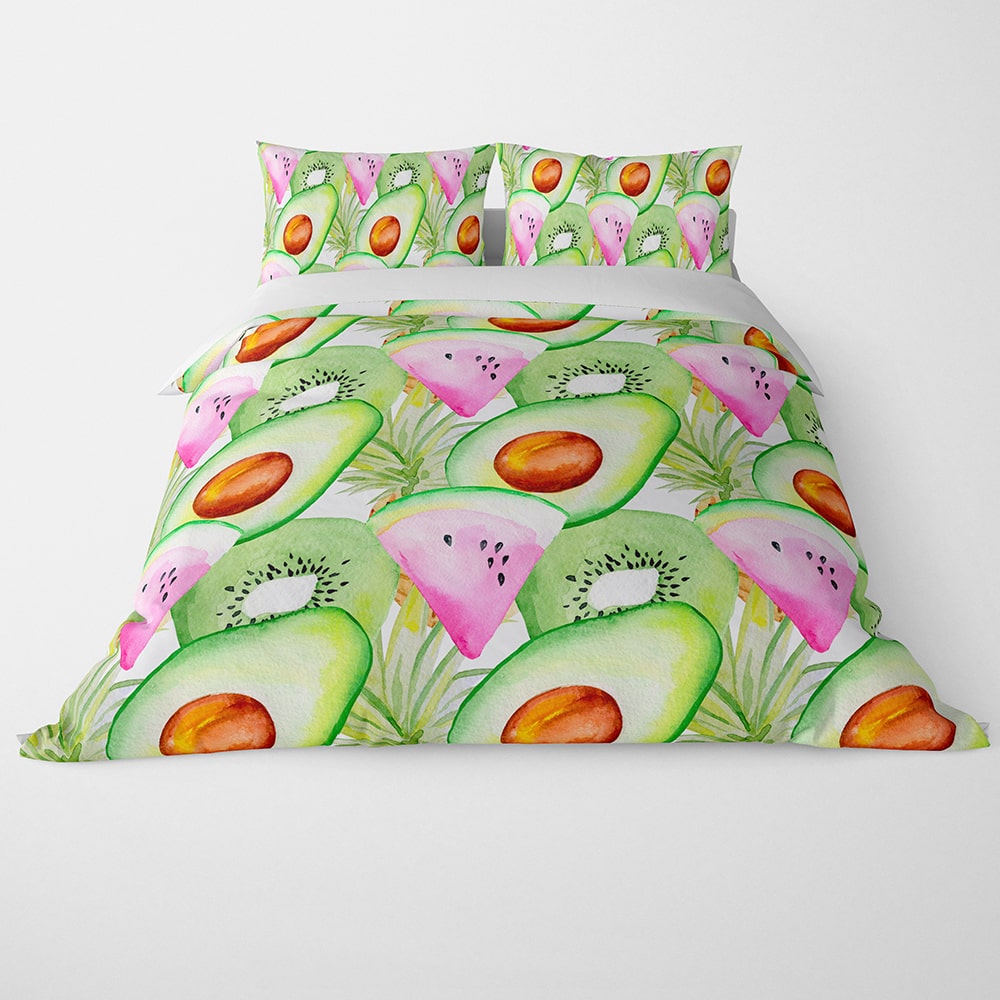 Watermelon Kiwi Brushed Pattern Duvet Cover Bedding