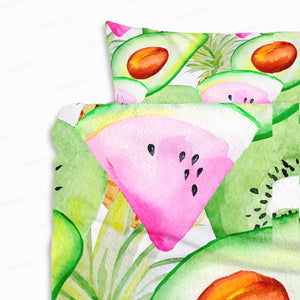 Watermelon Kiwi Brushed Pattern Comforter Comforter Set Bedding